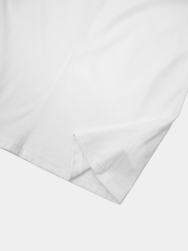 Center Seam High V Tee-White