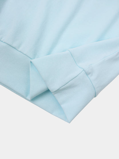 Collared Bomber Tee-Sky Blue