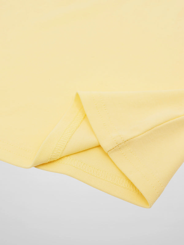 Collared High V T-Shirt-Yellow