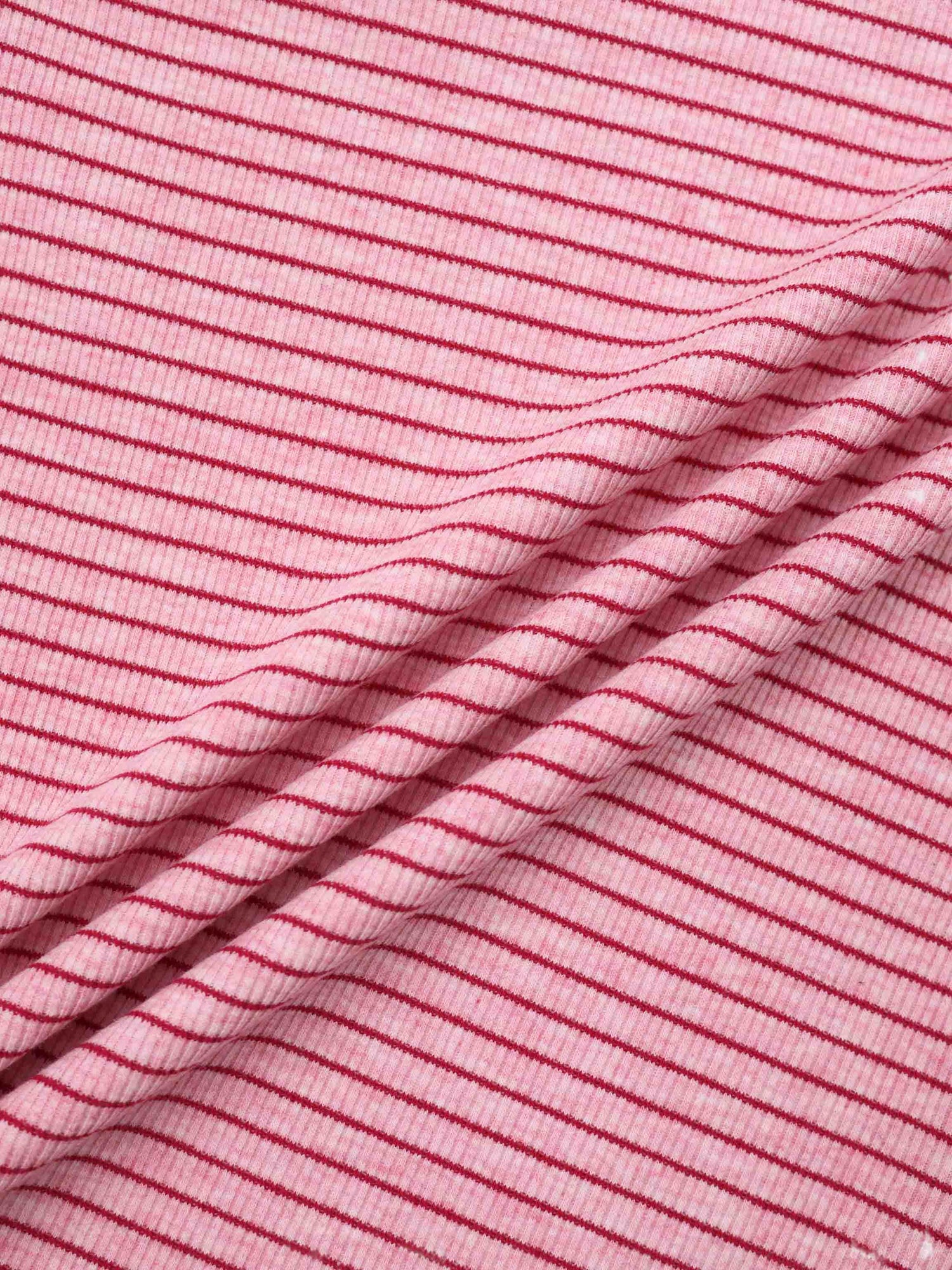 Striped Cross Stitch T-Shirt-Pink