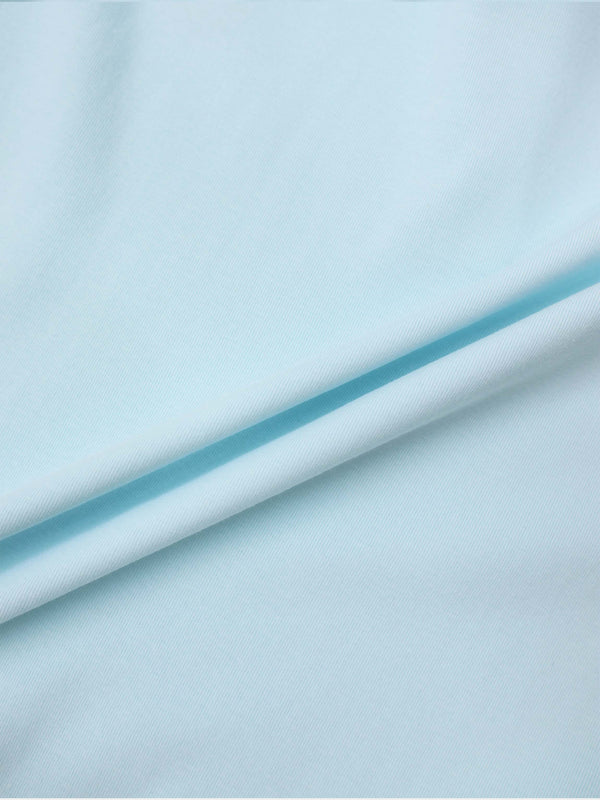 Collared Bomber Tee-Sky Blue