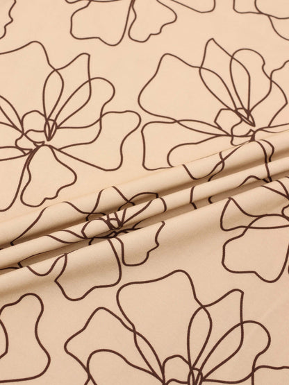 Basic Printed T-shirt-Tan/Brown Floral