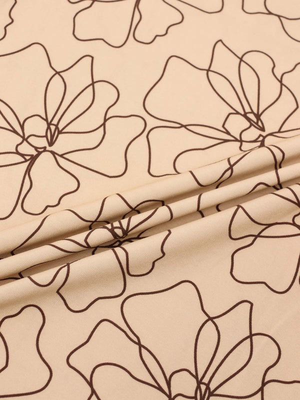 Basic Printed T-shirt-Tan/Brown Floral