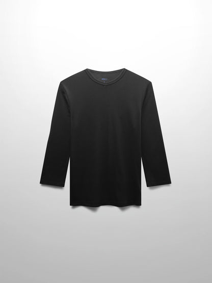 RIBBED HIGH V 3Q - BLACK