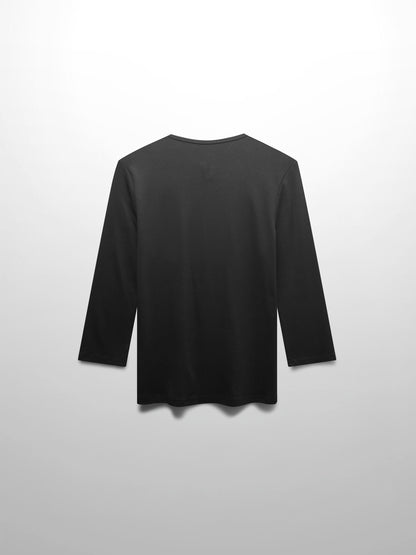 RIBBED HIGH V 3Q - BLACK
