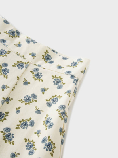 Asymmetrical Panel Skirt-Blue Poppy