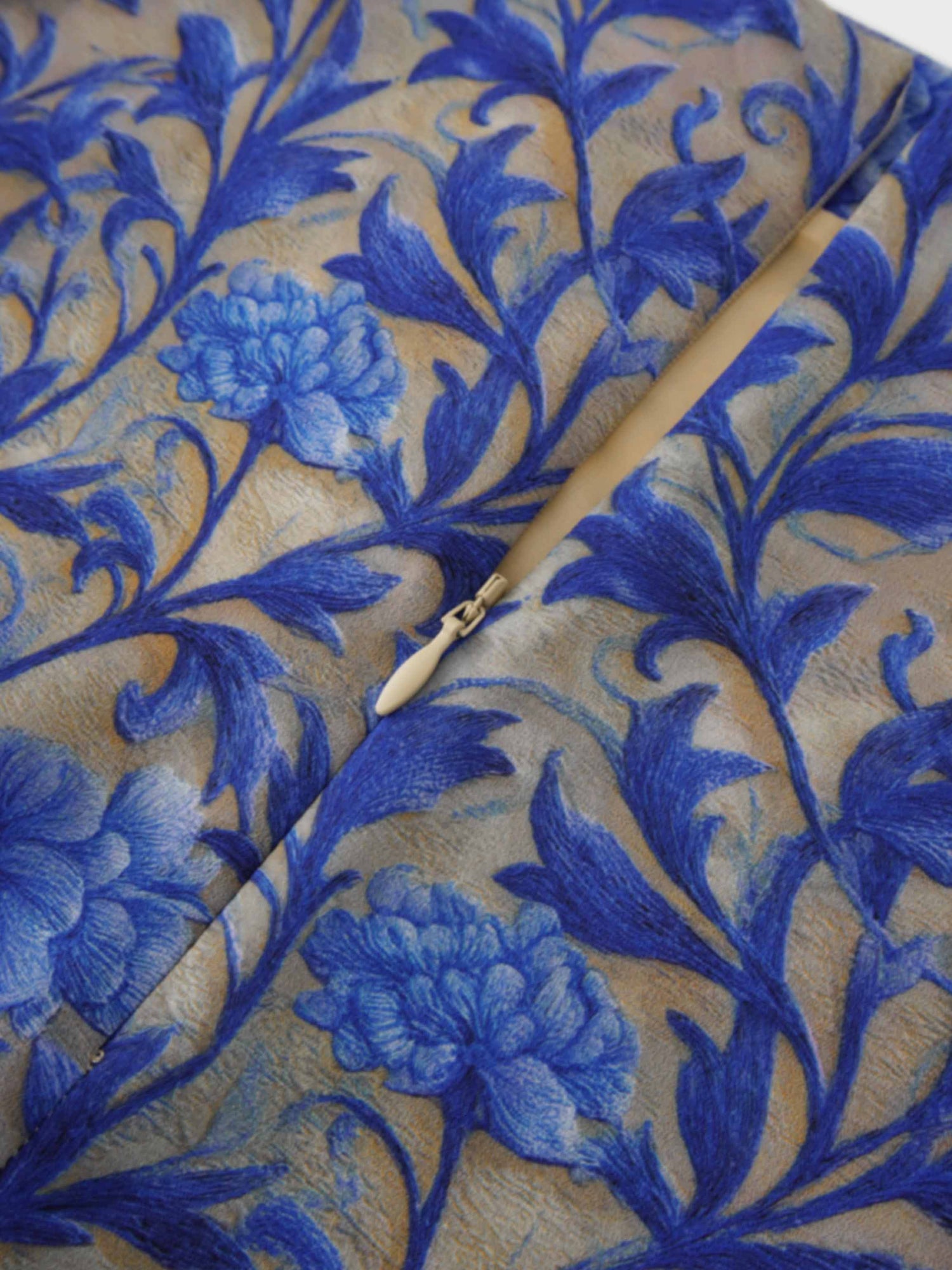 Asymmetrical Ruffle Skirt-Blue/Grey Vines