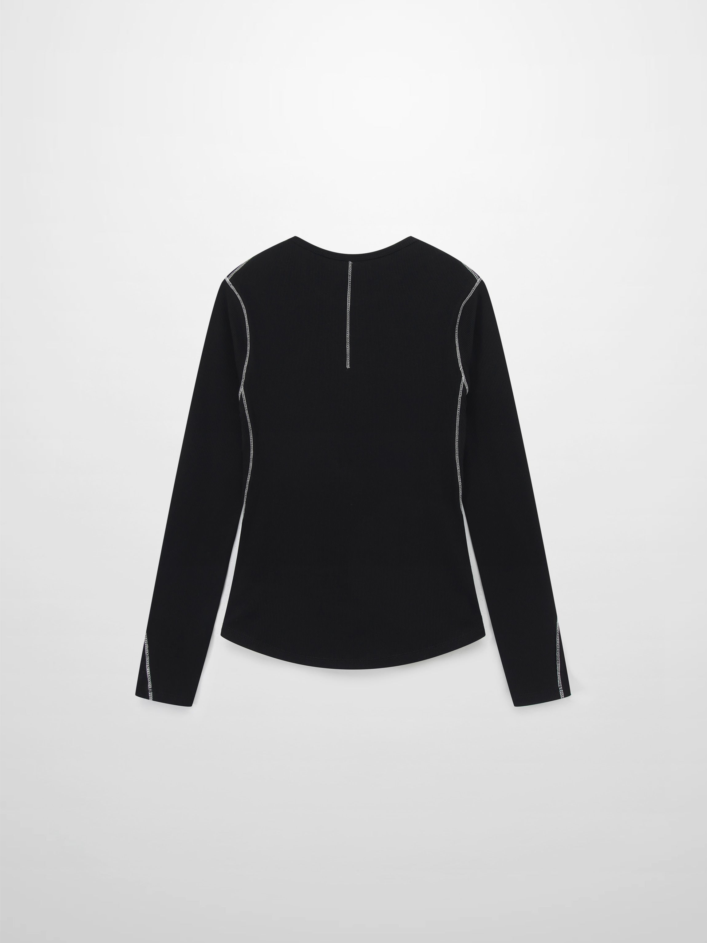 Cross Stitch Ribbed T-Shirt-Black