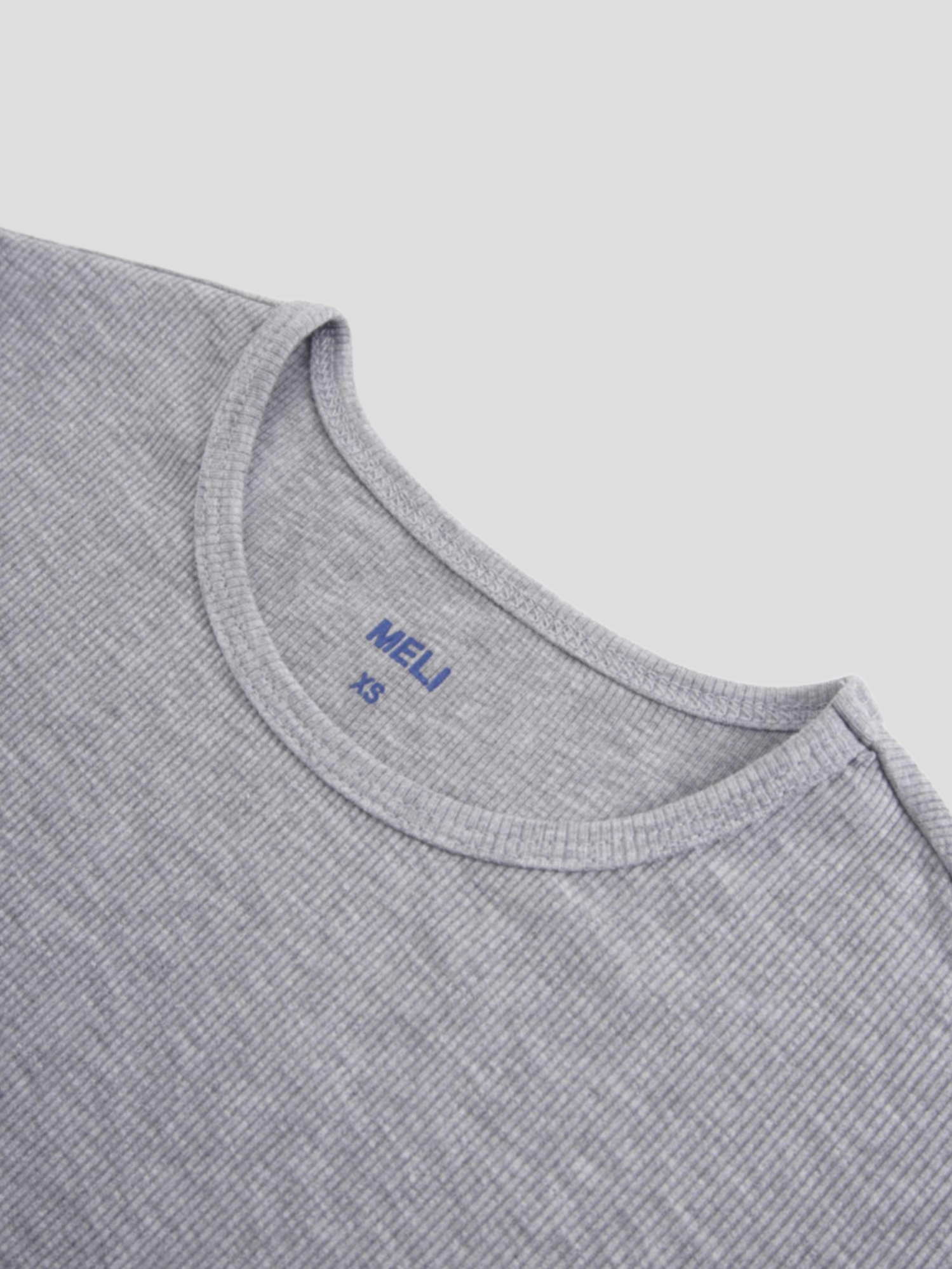 Crew Ribbed Dolman-Heathered Grey