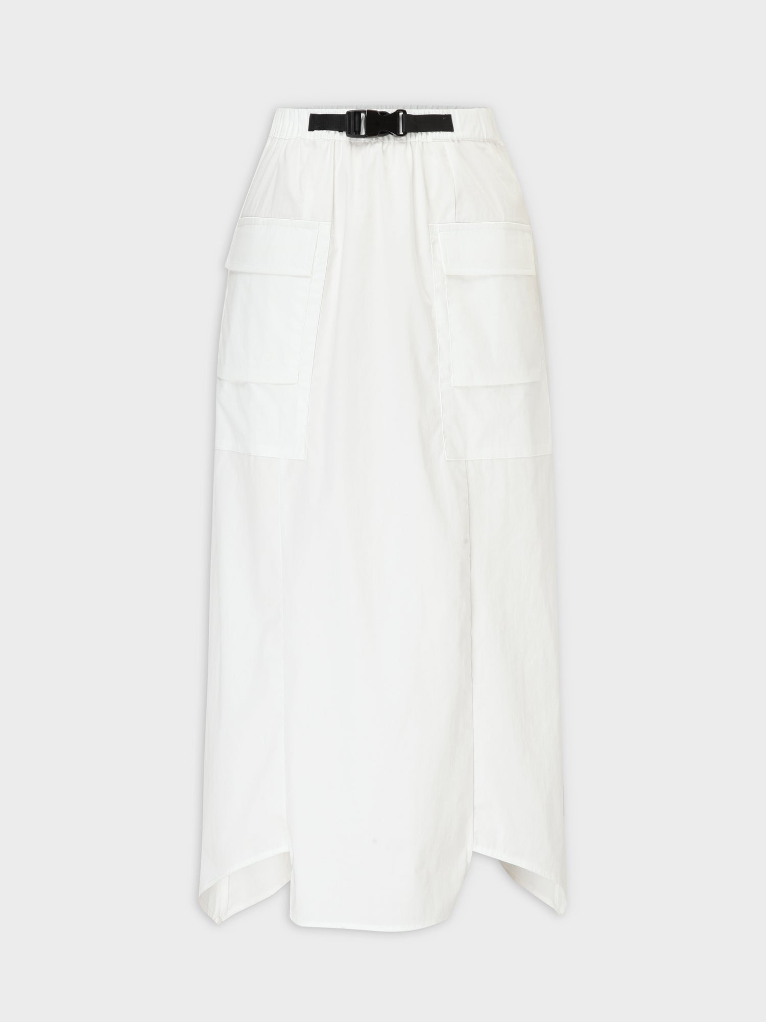 Buckle Cargo Skirt-Ivory