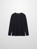 RIBBED BOTTOM T-SHIRT-BLACK