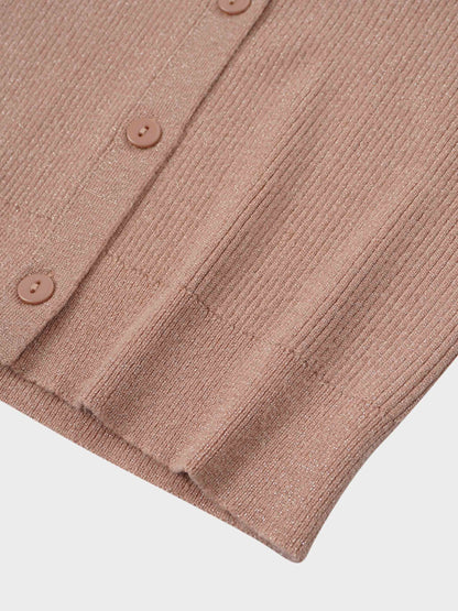 Lurex Ribbed Sweater-Blush
