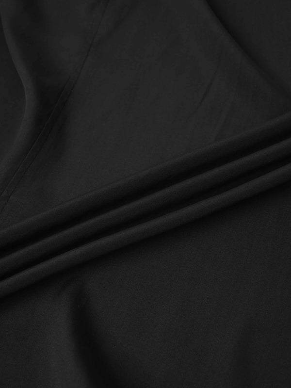 DRAWSTRING RUFFLE SKIRT-BLACK
