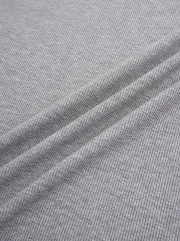 Crew Ribbed Dolman-Heathered Grey