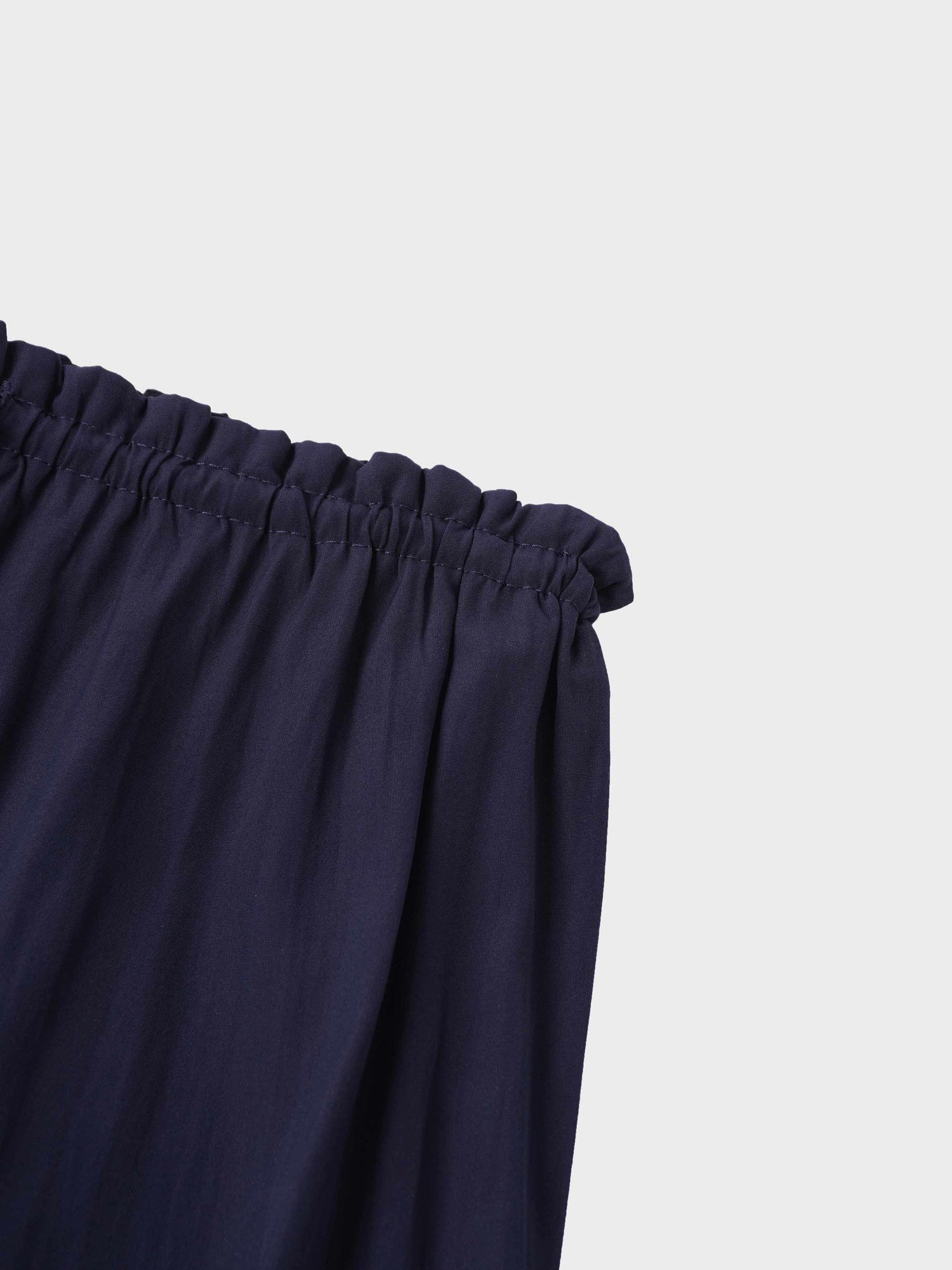 DRAWSTRING RUFFLE SKIRT-NAVY