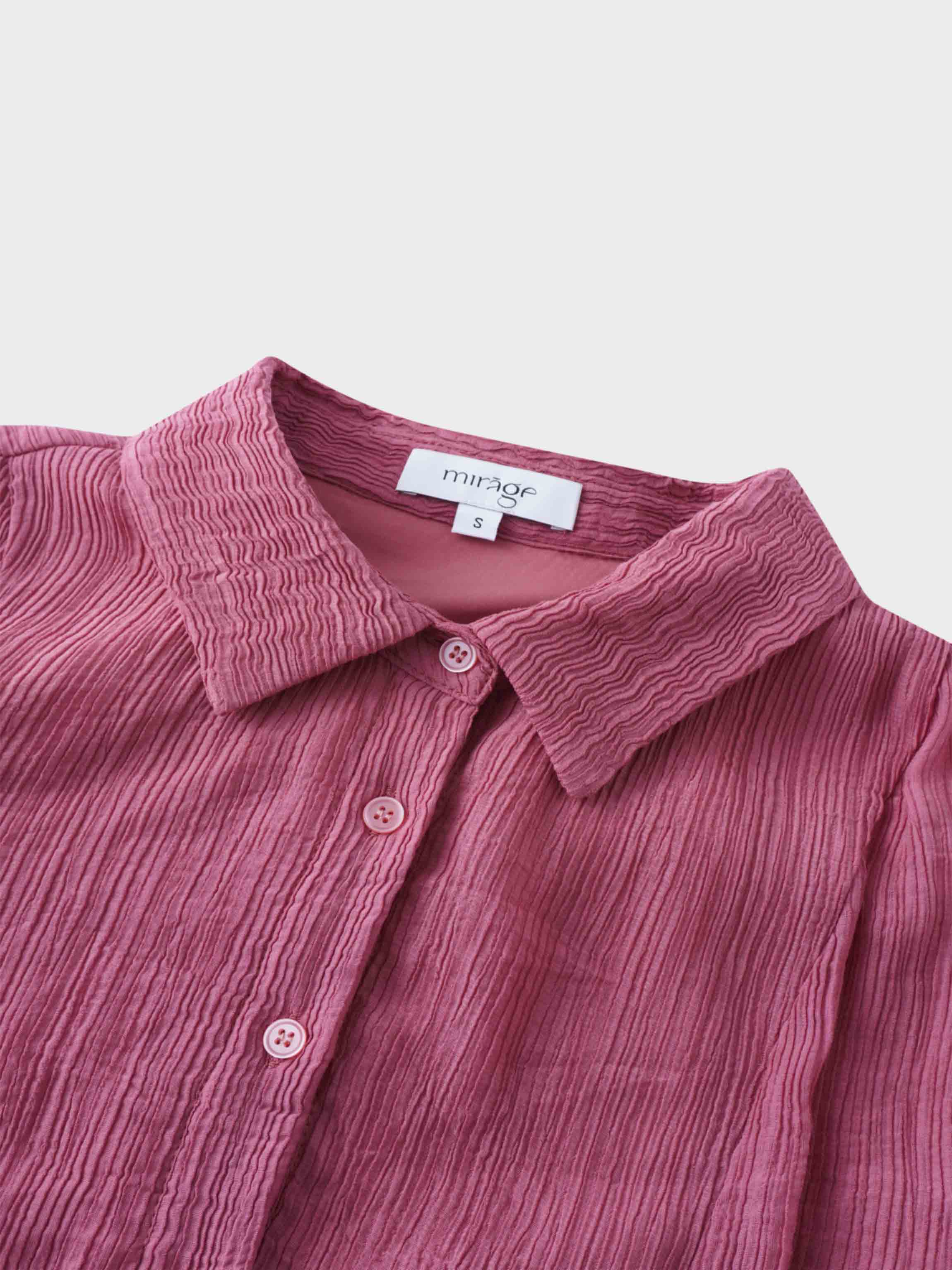 Collared A-Line Shirtdress-Raspberry Stripe