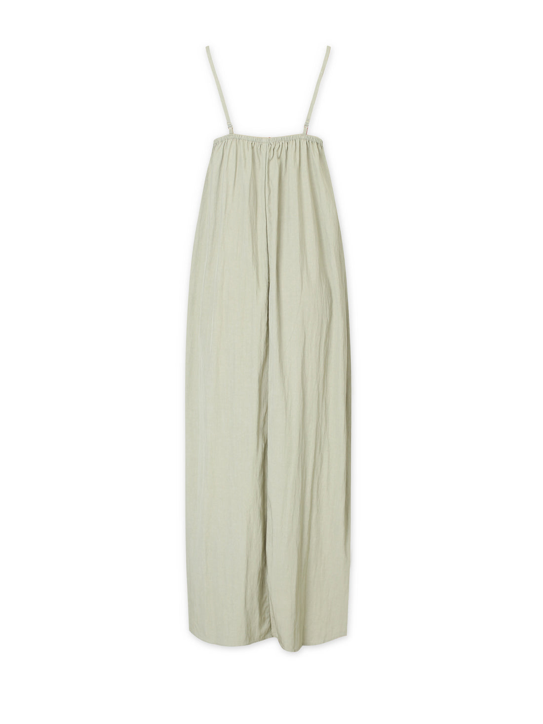 Crinkle Cotton Slip Dress-Olive