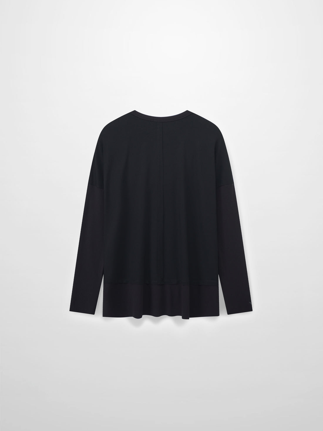 RIBBED BOTTOM T-SHIRT-BLACK