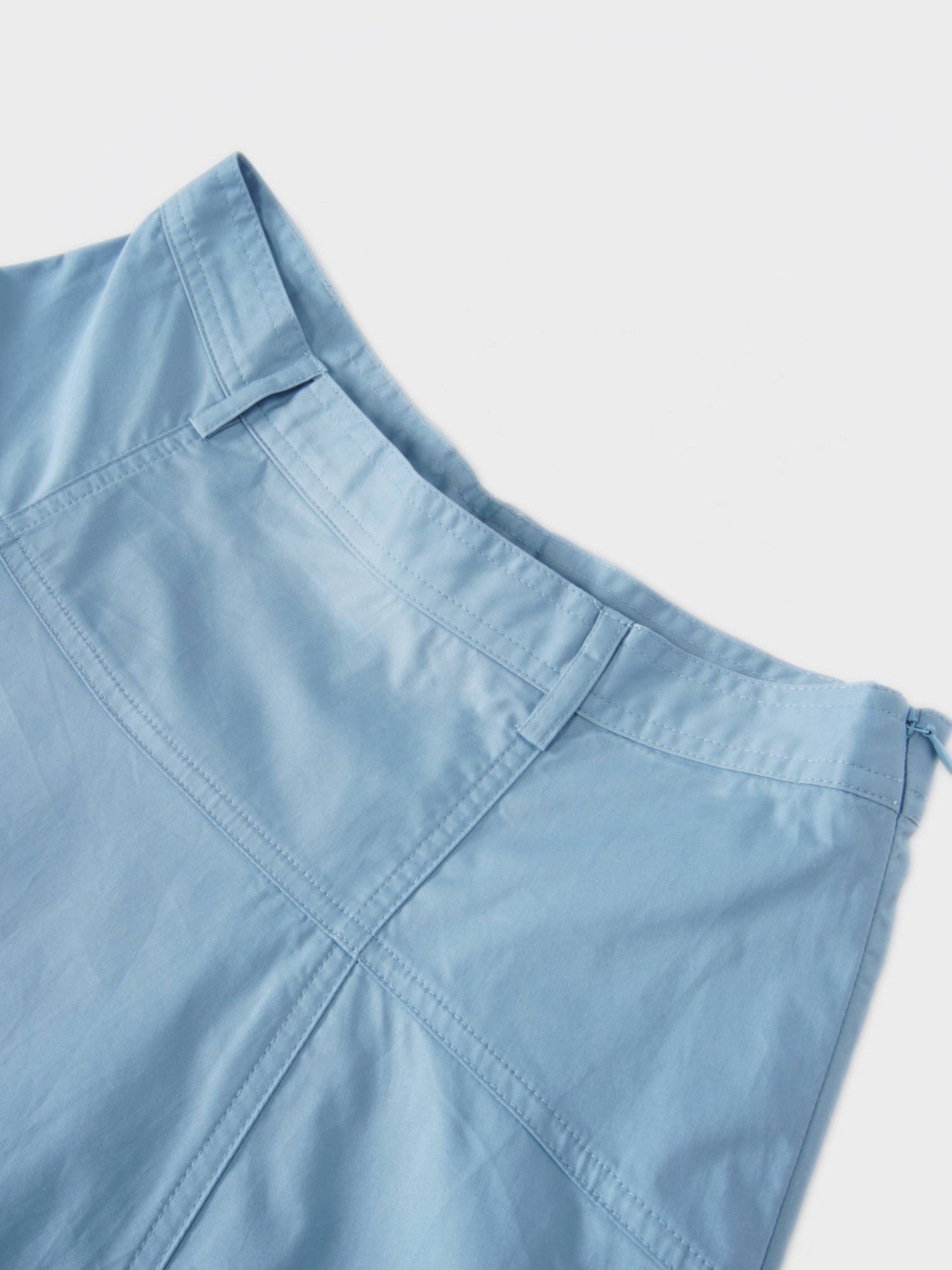 Cotton Yoke Circle Skirt-Blue