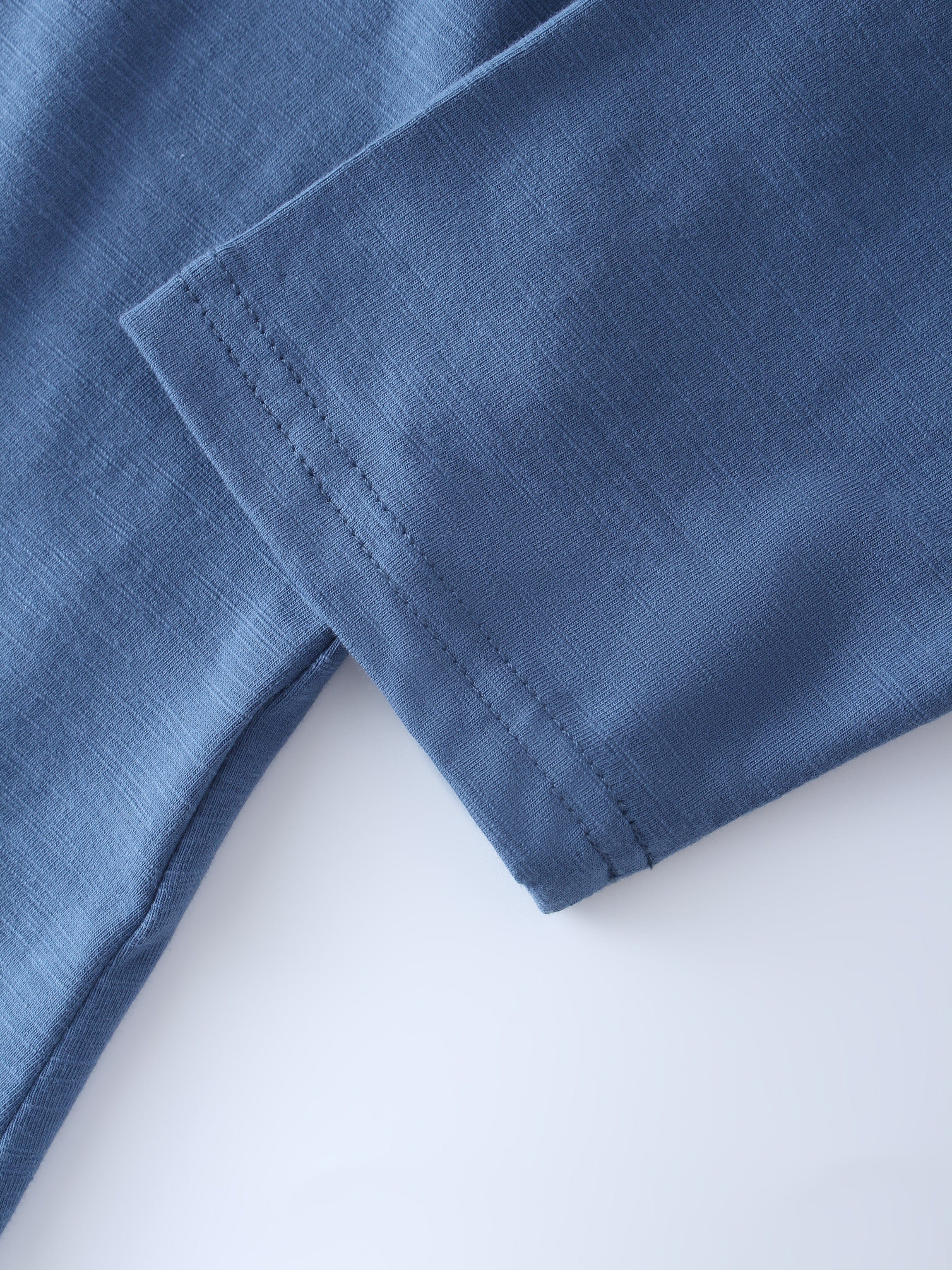 4 BUTTON HENLEY TEE-BLUE