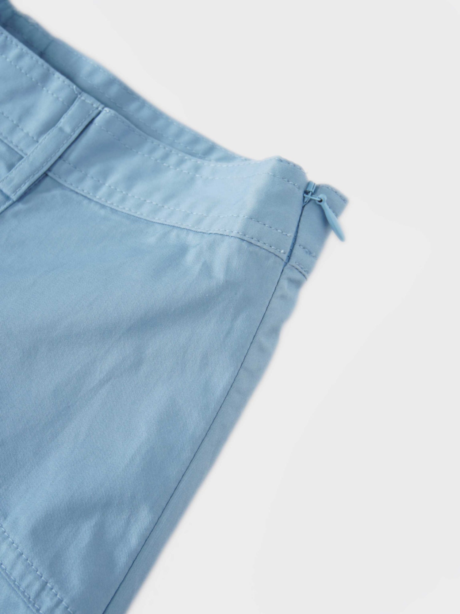 Cotton Yoke Circle Skirt-Blue