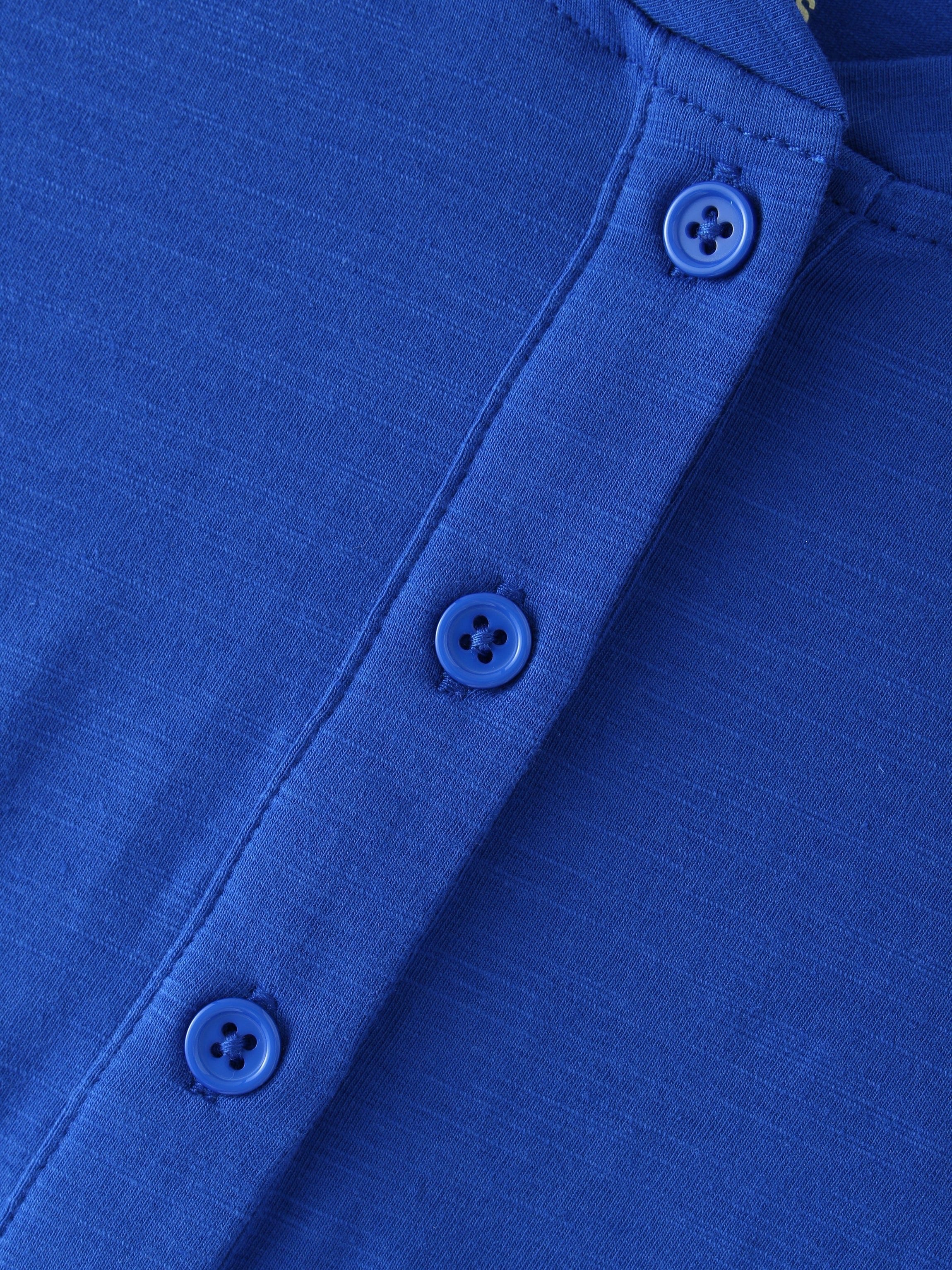 4 BUTTON HENLEY TEE-COBALT BLUE