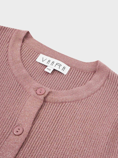 Lurex Ribbed Sweater-Mauve