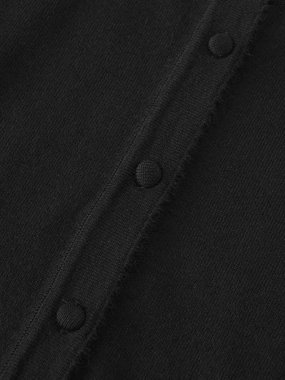 Trim Detail Crew Crop Cardigan-Black