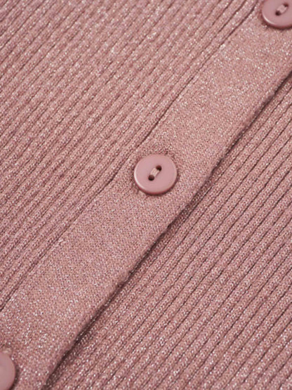 Lurex Ribbed Sweater-Mauve