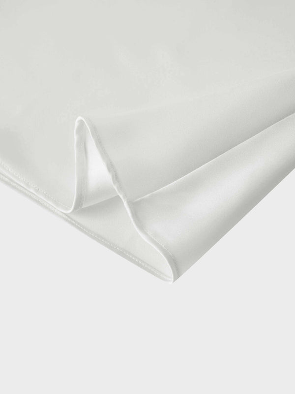 Solid Faux Satin Slip Skirt-Ivory