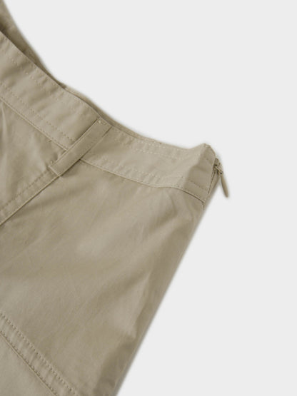 Cotton Yoke Circle Skirt-Tan