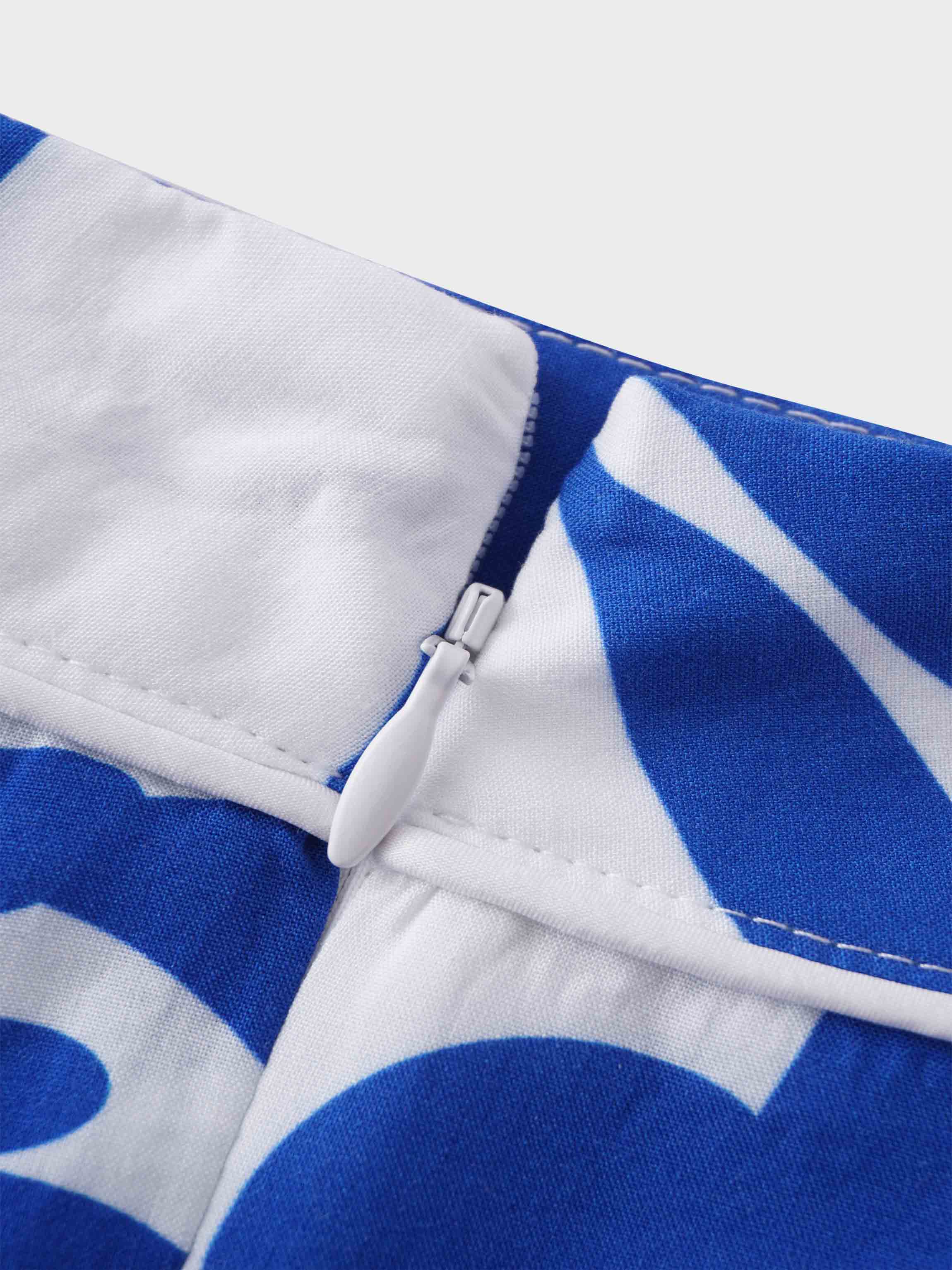 Pintuck Detail Skirt-Blue Carolina Floral