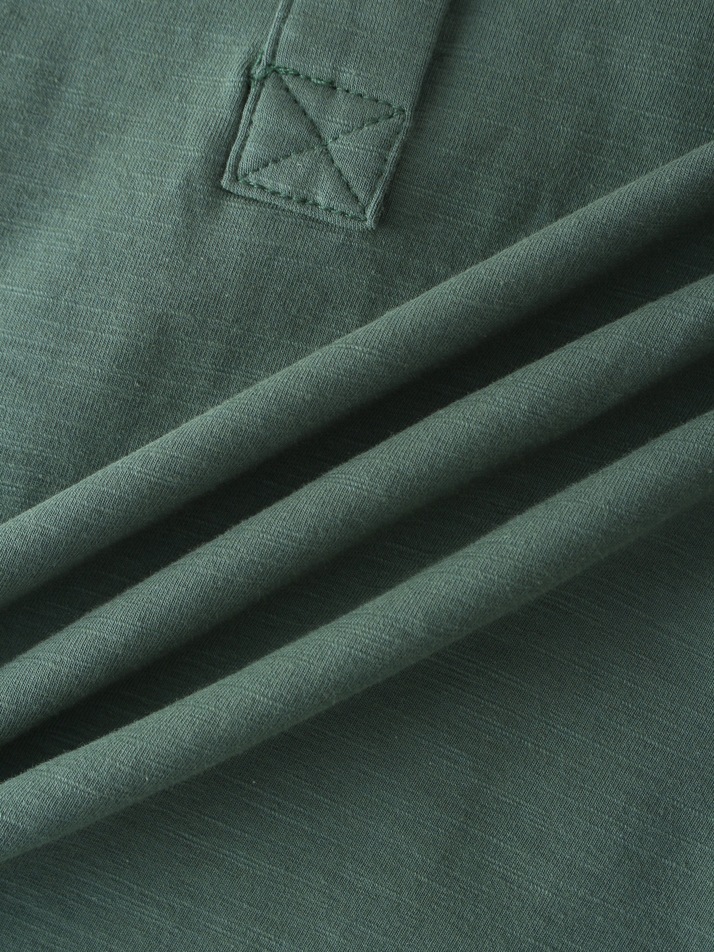 4 BUTTON HENLEY TEE-GREEN