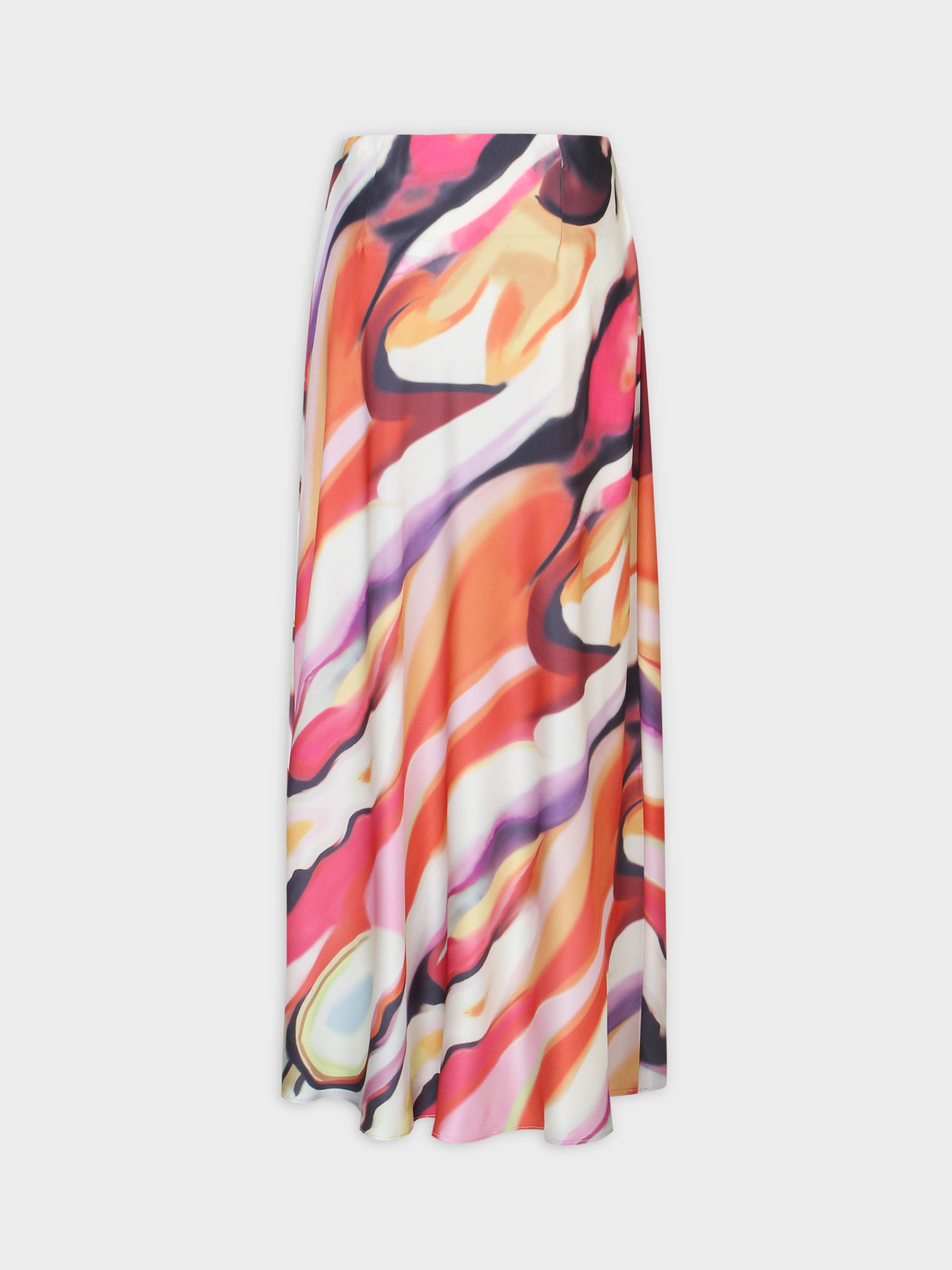 Printed Satin Slip Skirt-Kaleidoscope