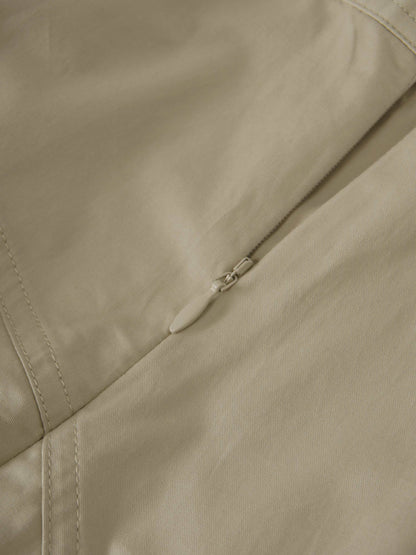 Cotton Yoke Circle Skirt-Tan