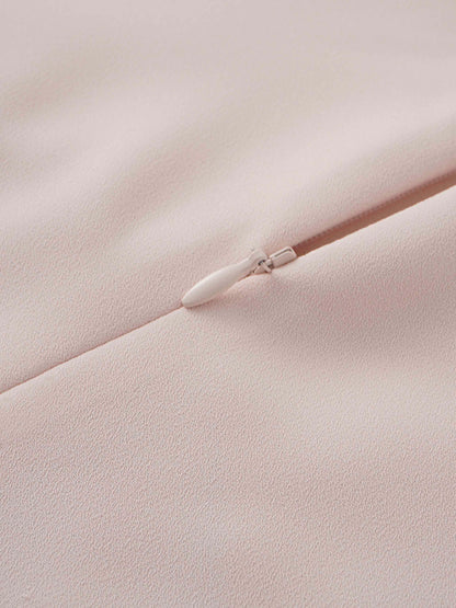Crepe Slip Dress-Pink