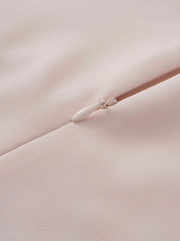 Crepe Slip Dress-Pink