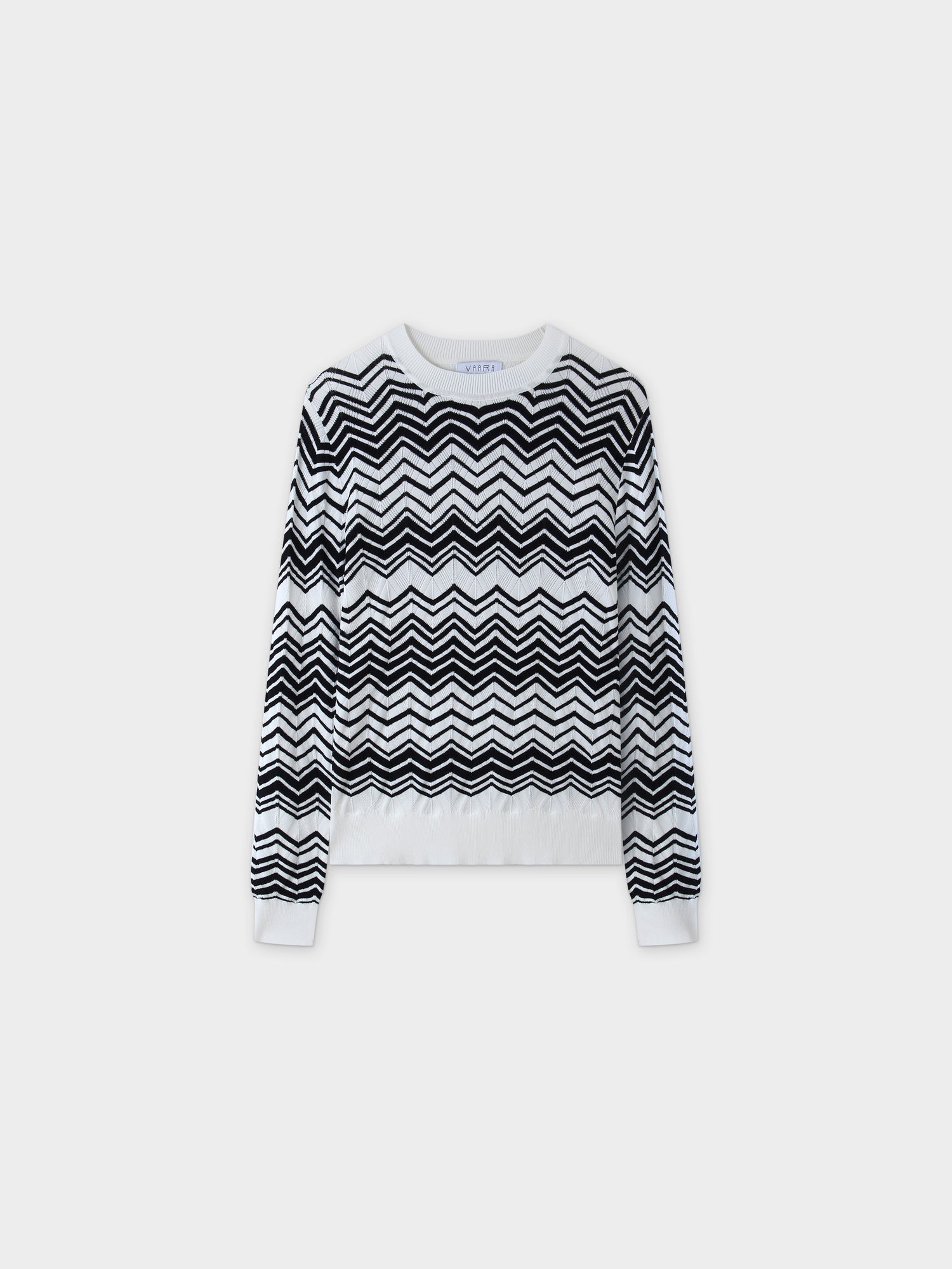 Wave Stripe Sweater-Black/White