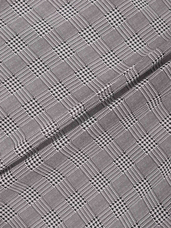 Houndstooth Button Down Blouse-Black/White