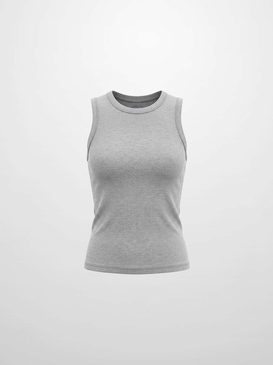 Sleeveless Basic Tee-Heathered Grey