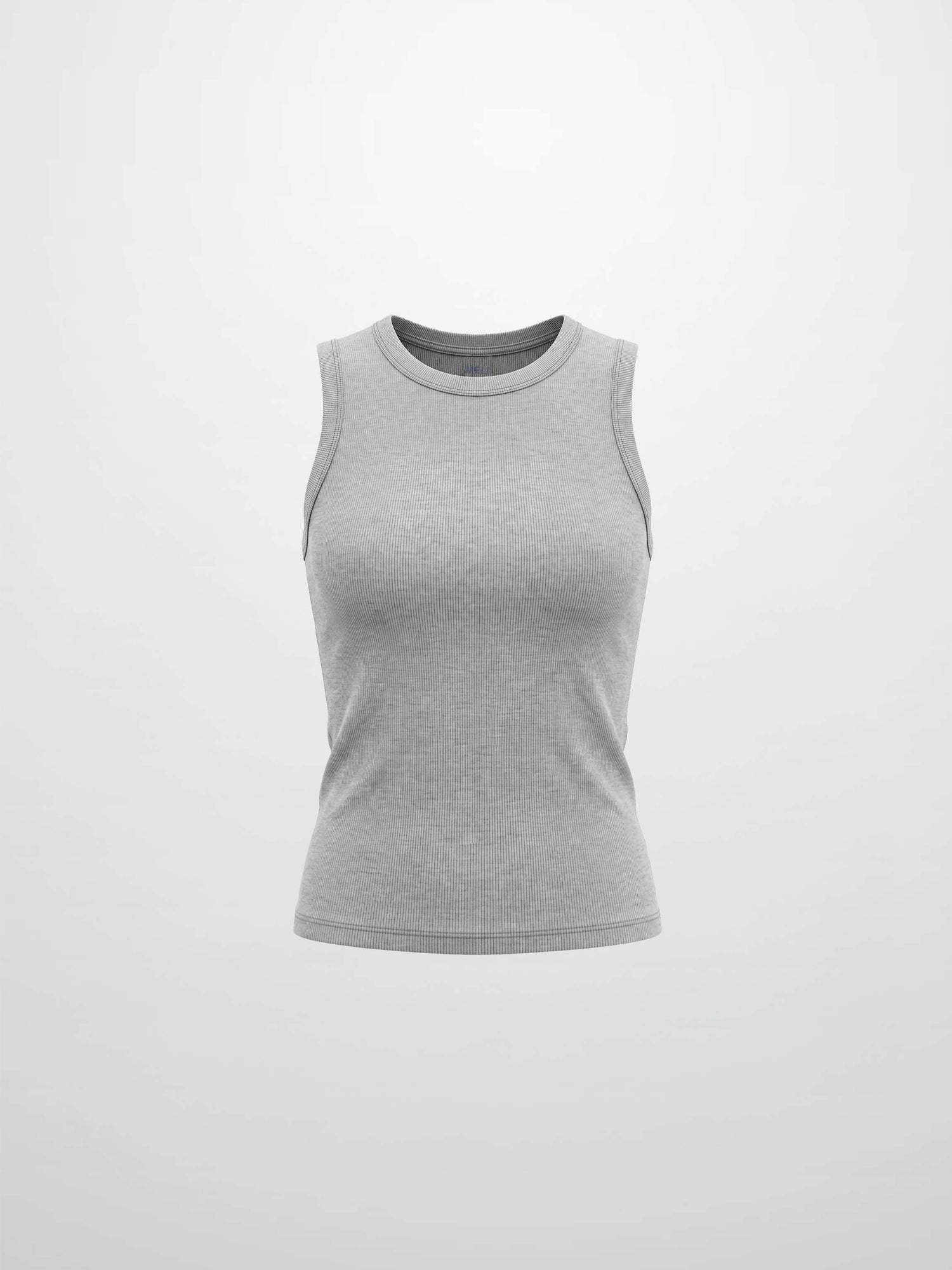 Sleeveless Basic Tee-Heathered Grey