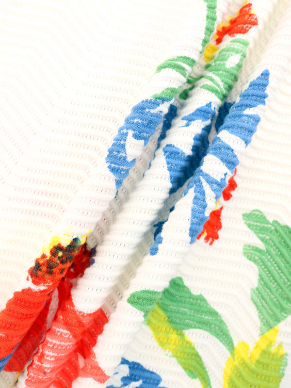 Wave Design Slip Dress-Coral Flower