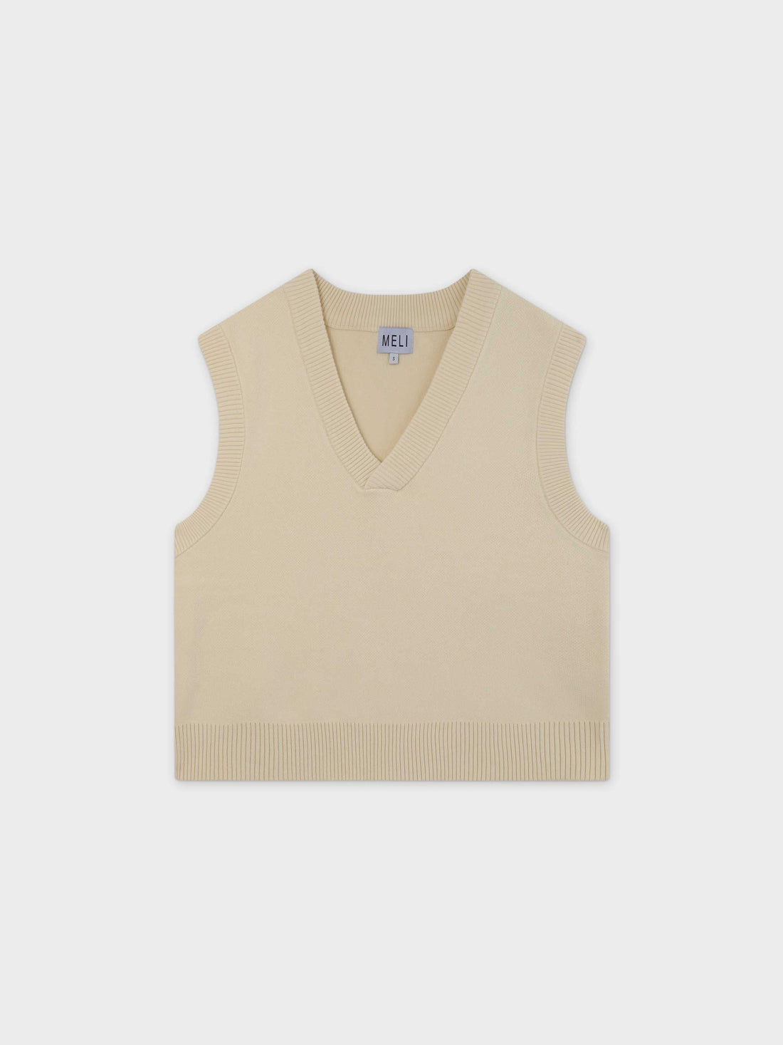 V-Neck Knit Vest-Ivory