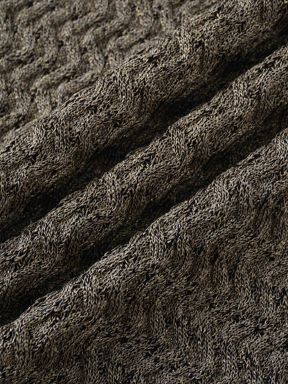 Textured Lurex Crew Sweater-Gold