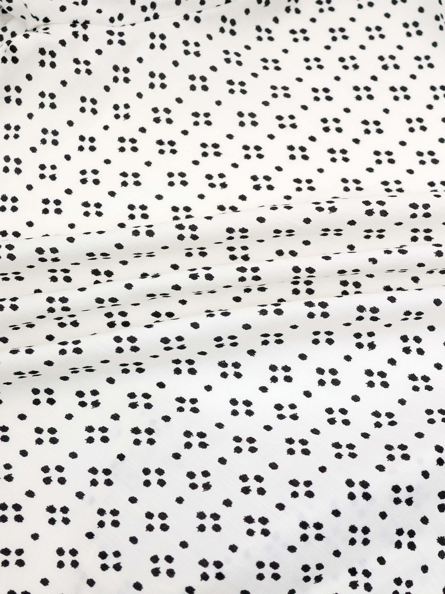 Puff Sleeve Button Down Blouse-Black/White Polka Dot