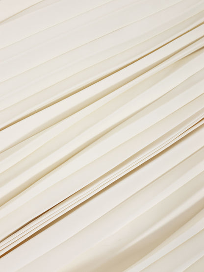 Side Tie Pleat Wrap Dress-Cream
