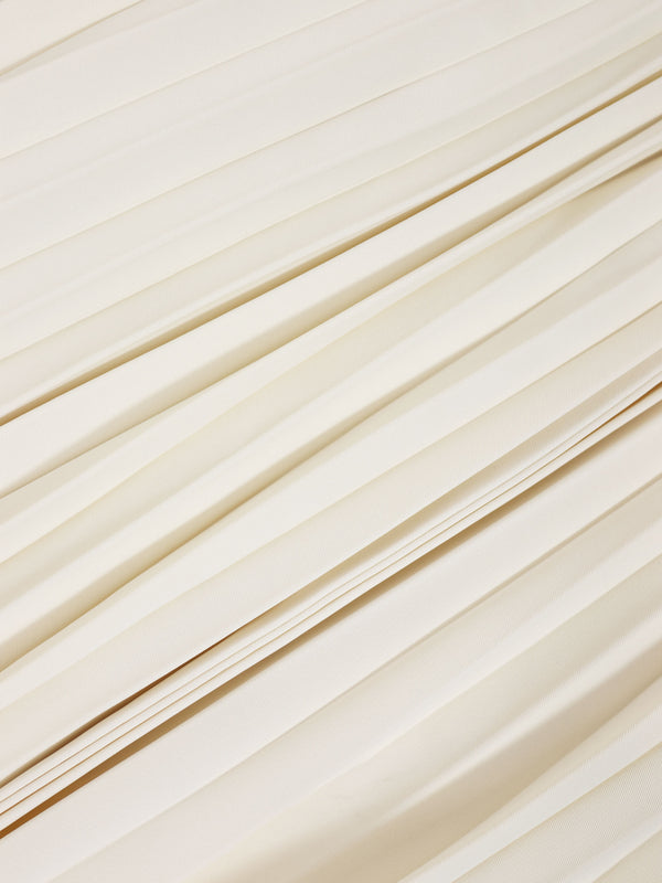 Side Tie Pleat Wrap Dress-Cream