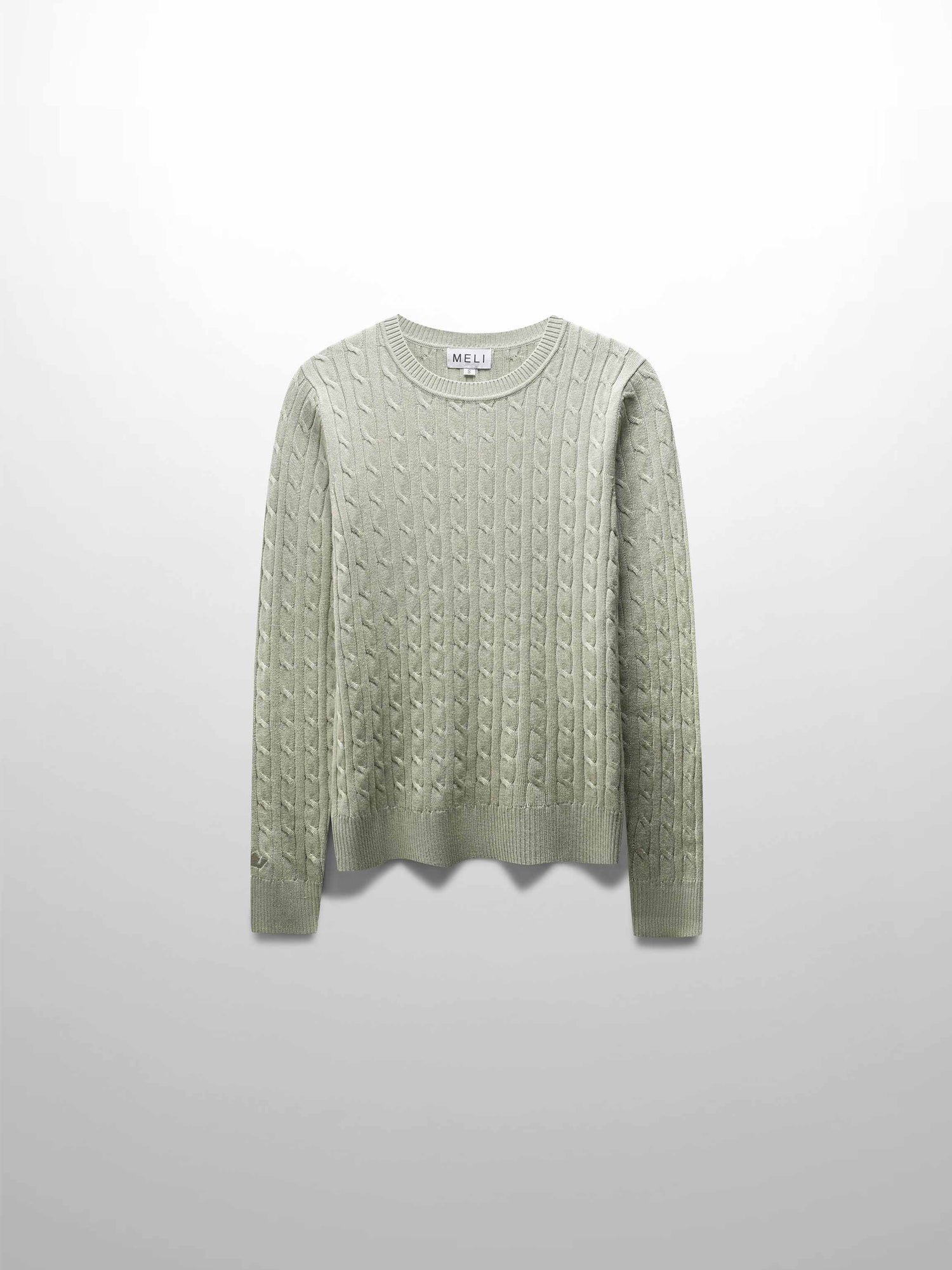 Knit Cable Sweater-Sage