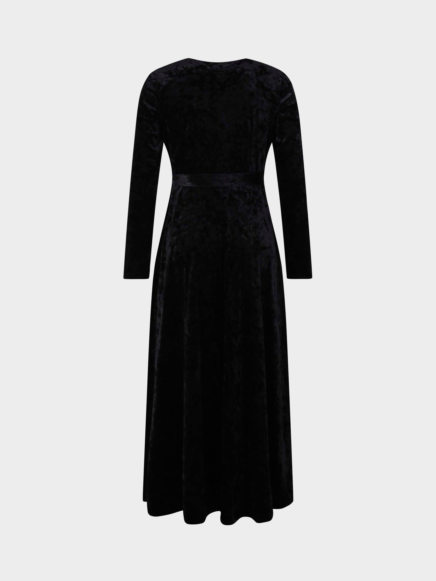 Velvet Wrap Dress-Black