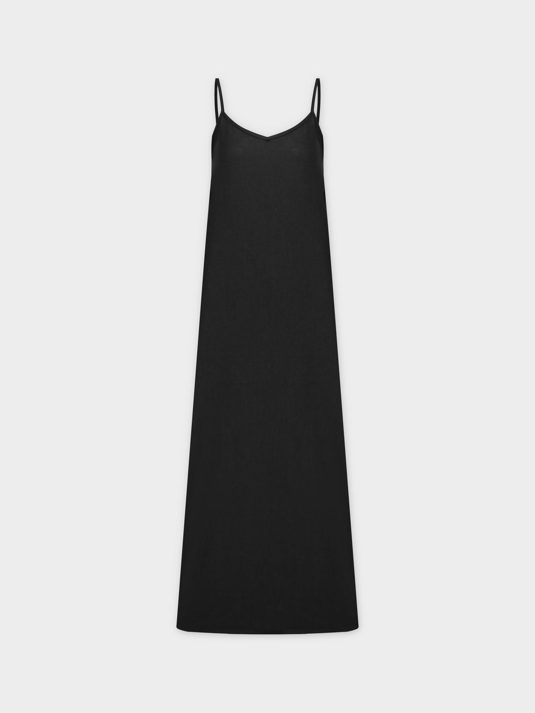 Linen Slip Dress-Black